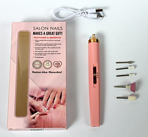 Фрезер для манікюру і педикюру портативний salon nails з підсвіткою