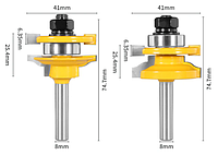 Комплект фрез 9153 для дерева рамкові фігурні хвостовик 8 мм (для обв'язування рамок) пара 2 штуки