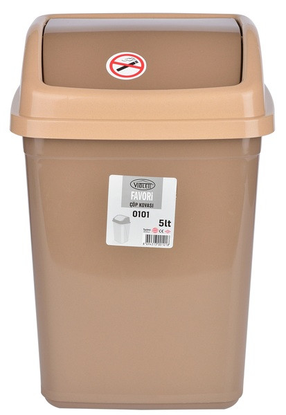 Корзина д/сміття VIOLET HOUSE 0101 CAPPUCHINO (DESERT BEIGE) з/кр. 5 л (0101 CAPPUCHINO (DESERT BEIGE) с/кр.5 л) TZP140