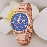Модные женские наручные часы Женева металлические, стильные и красивые часики Geneva Синий "Lv"