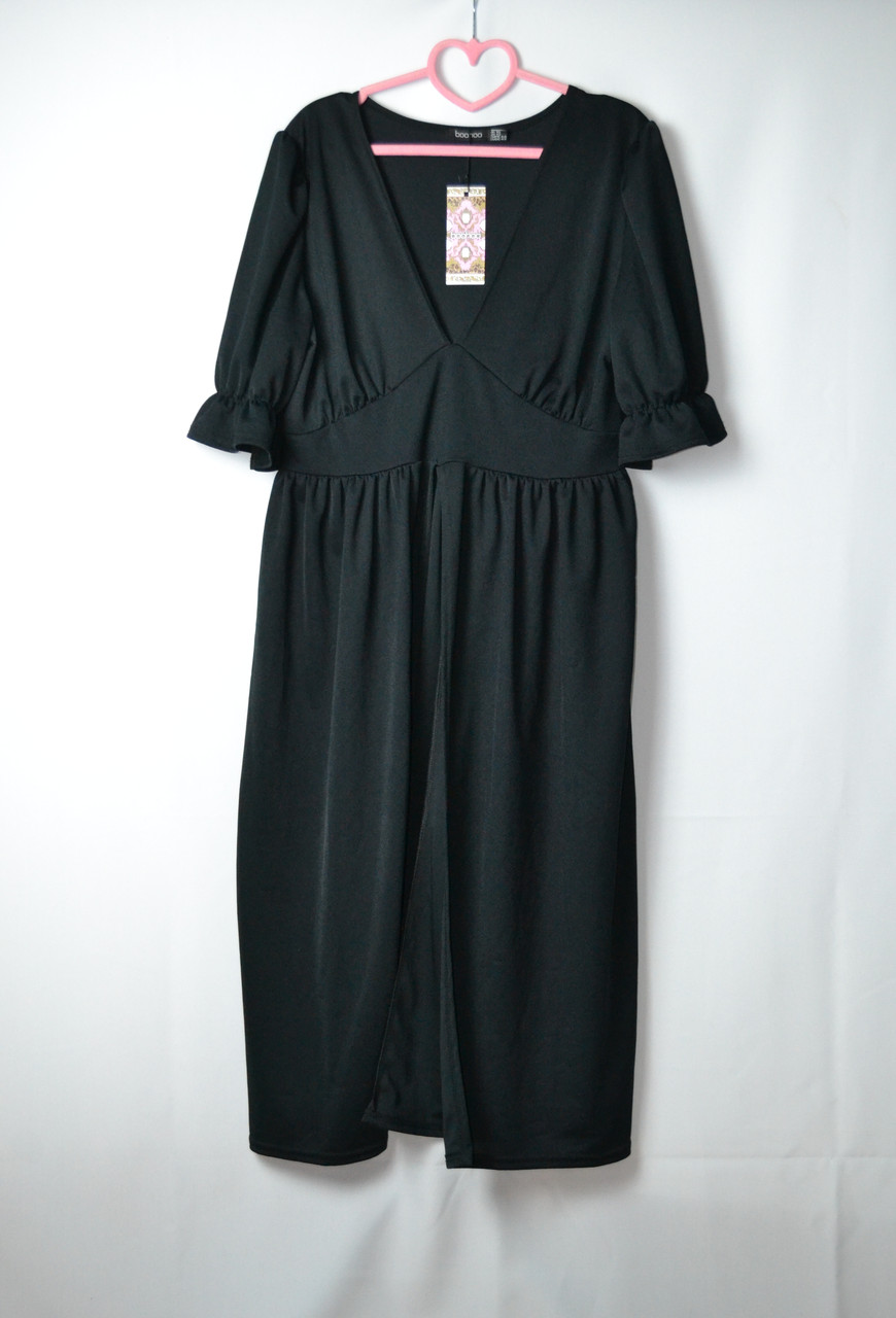 Чорна туніка, плаття з розрізом спереду boohoo розмір 52