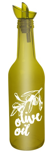 Пляшка для олії HEREVIN Green-Olive 0.33 л скляна з дозатором, фото 1