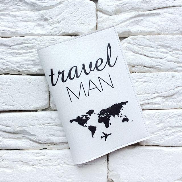 Обкладинка для паспорта Travel man 3 (білий)
