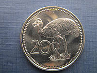 Монета 20 тоеа Папуа и Новая Гвинея 2009 фауна птица состояние