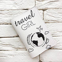 Обложка на паспорт Travel girl 7 (белый)