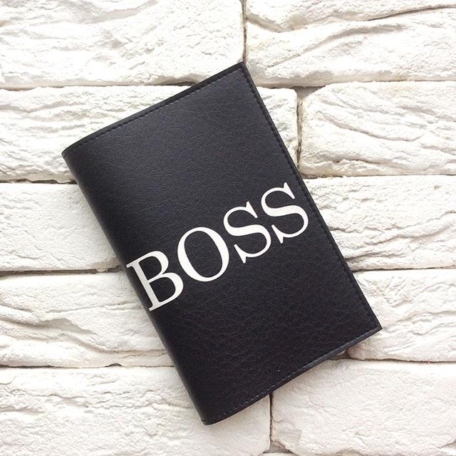 Обкладинка на паспорт Boss (чорний)