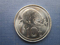 Монета 10 тоеа Папуа и Новая Гвинея 2014 фауна