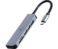 USB-хаб Cablexpert USB-C 6-в-1 HDMI/картридер (A-CM-COMBO6-02)