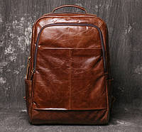 Мужской городской рюкзак из натуральной кожи, качественный повседневный кожаный ранец портфель для мужчин "Lv"
