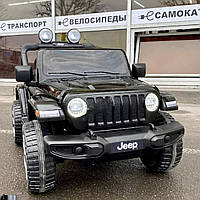 Дитячий електромобіль Jeep Rubicon 4WD (чорний колір) з пультом дистанційного керування 2,4G