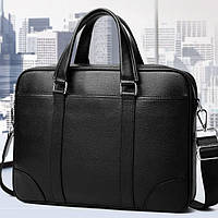 Мужская кожаная сумка портфель для документов формат А4. Кожаный портфель для бумаг и папок "Lv"