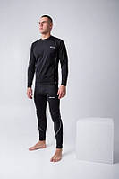 Зимова флісова термобілизна з флісу натільна білизна термуха натуральна Чорний S, фото 2