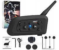Мотогарнітура 1200 м для мотоциклістів і водіїв інтерком Ejeas V6 Pro Чорна