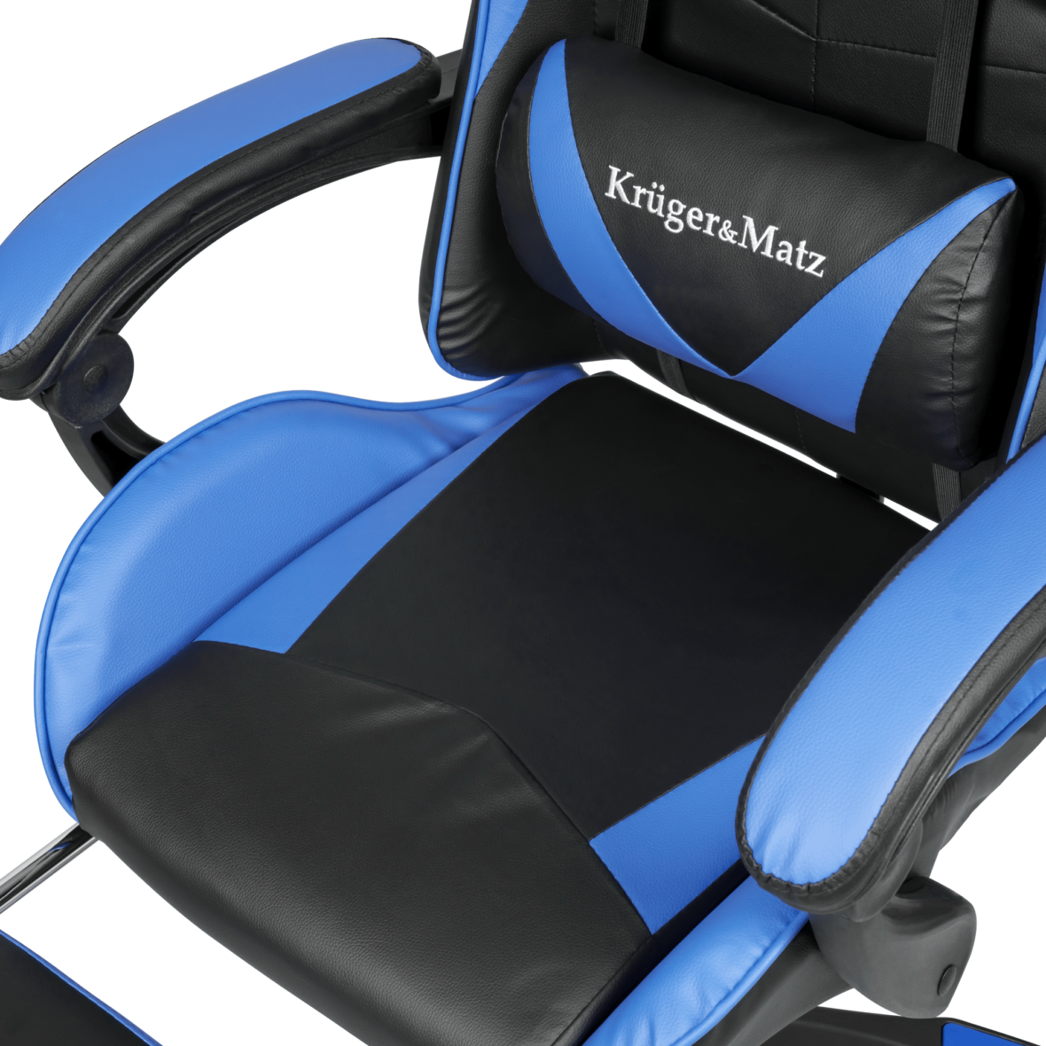 Кресло компьютерное Kruger&Matz GX-150 с подставкой для ног Black/Blue - фото 8 - id-p1969538131