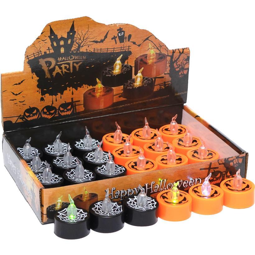 Світлодіодні свічки Хелловін чорні та оранжеві, фото 1