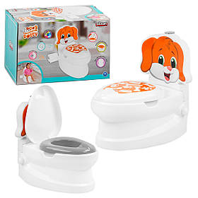 Горщик музичний Цуценя, Pilsan, спинка, знімний горщик, тримач для паперу, звуки води, підсвічування кнопки, до 25кг, 25*40*40см