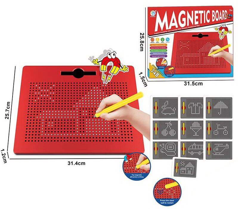 Магнітна мозаїка, дощечка, планшет для малювання стилусом, 10 малюнків, 31,4*25,7*1,5см (YM2204), фото 1