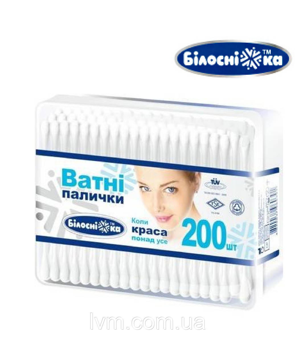 Ватні палички 200 шт. в прямокутній уп.
