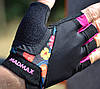 Рукавички для фітнесу MadMax MFG-770 Flower Power Gloves Black/Pink M, фото 6