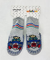 Шкарпетки дитячі з підошвою Хлопчик Сірі 1034 Minissa