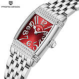 Жіночий кварцовий годинник із сапфіровим склом Pagani Design PD-1737 Silver-Red, фото 2