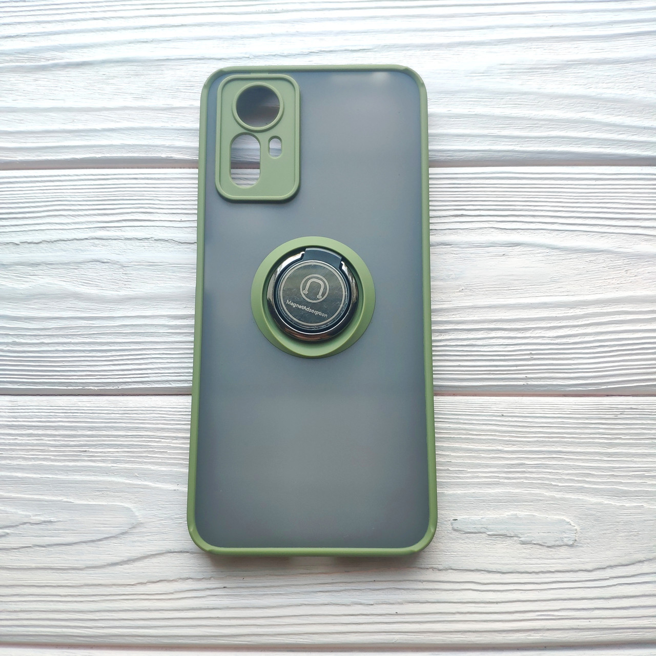 Чохол Armor Ring для Xiaomi Redmi Note 12S протиударний з кільцем Оливковий