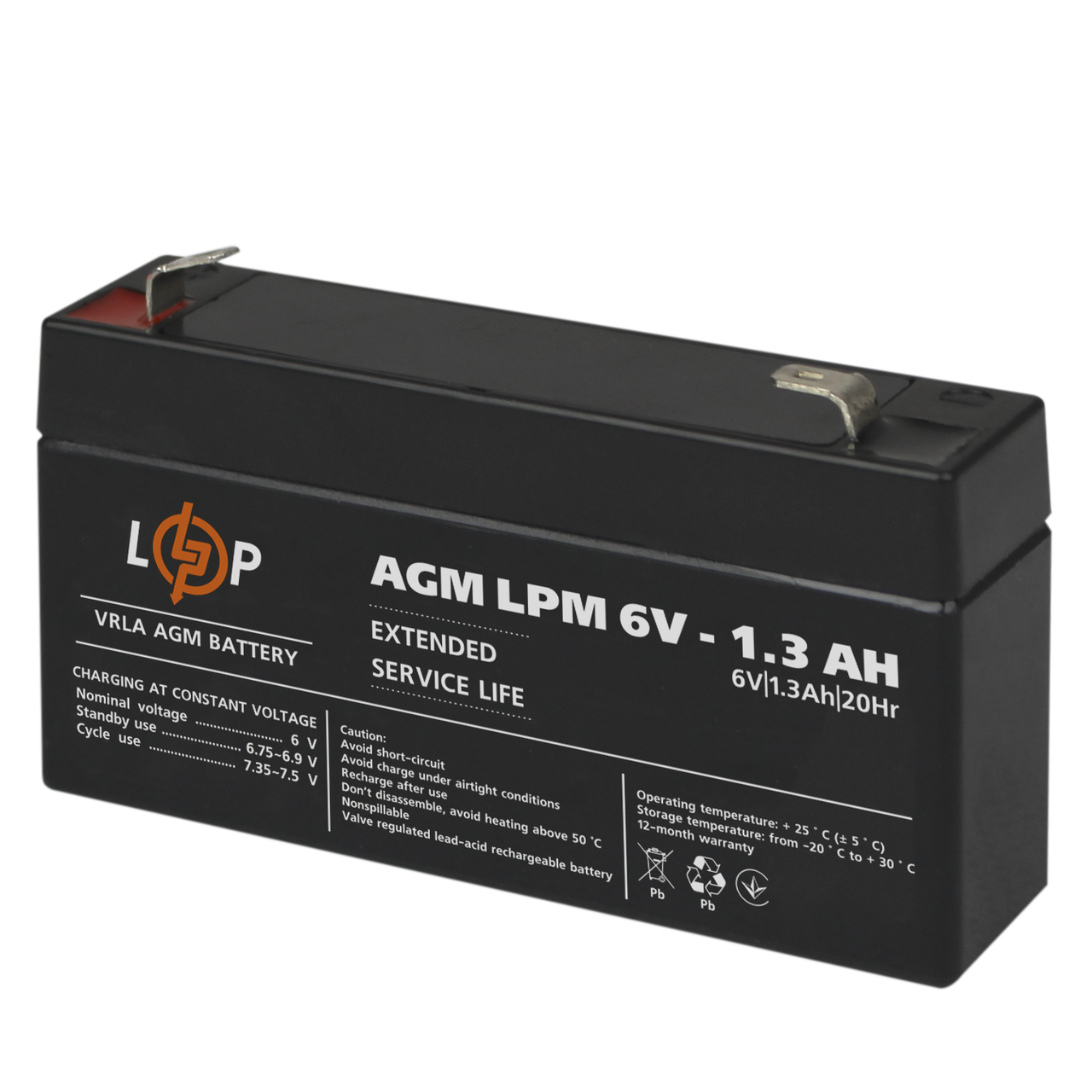 Аккумулятор AGM LPM 6V - 1.3 Ah (89) - фото 1 - id-p1969536108