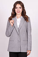 Пиджак удлиненный женский графитовый гусиная лапка кашемир удлинённая Актуаль 029, 50
