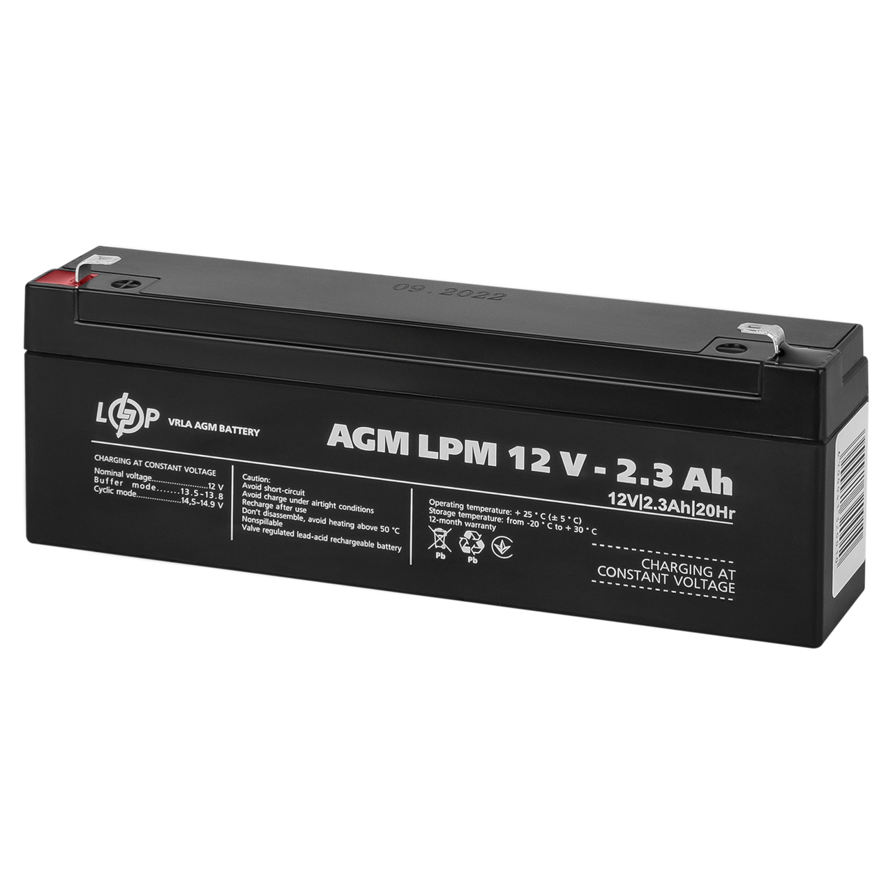 Аккумулятор AGM LPM 12V - 2.3 Ah - фото 2 - id-p1969540048