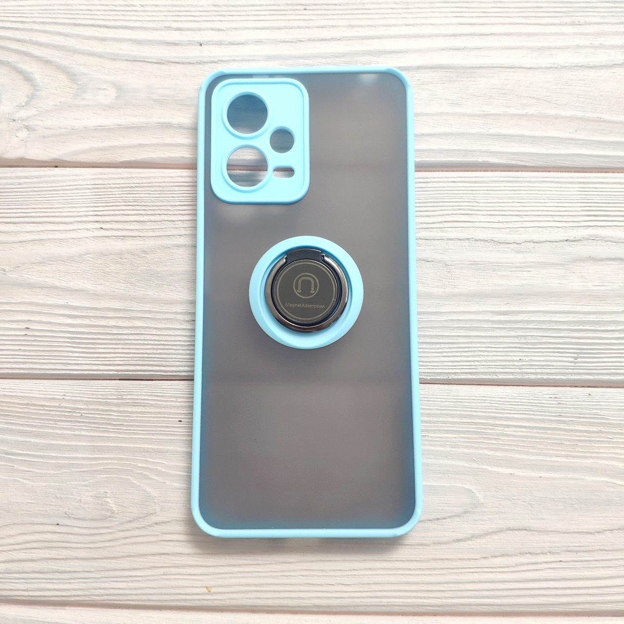 Чохол Armor Ring для Xiaomi Redmi Note 12 5G протиударний з кільцем Світло-блакитний, фото 1