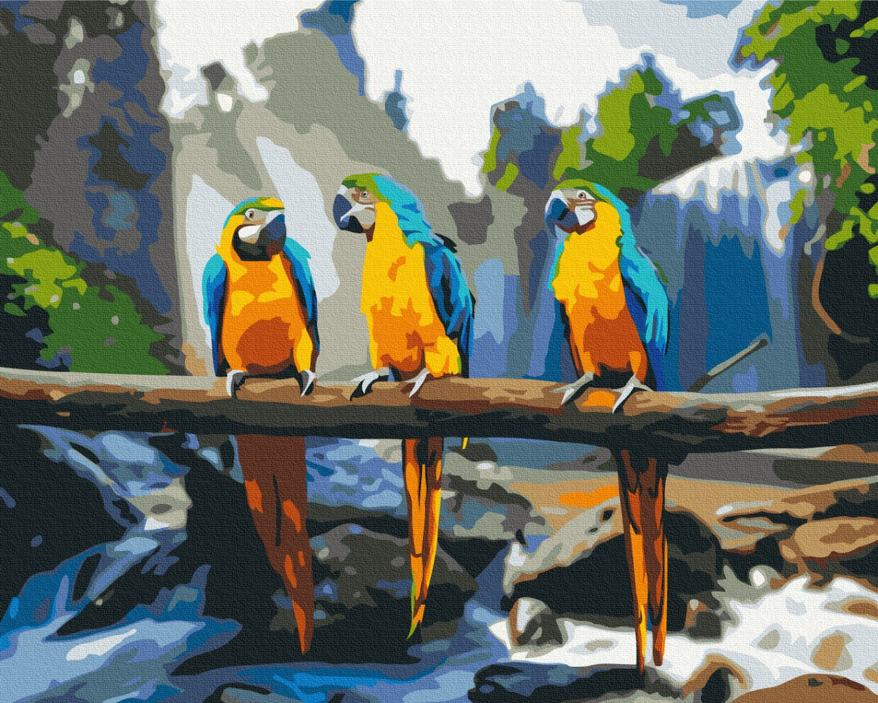 Картини за номерами 40×50. Тропічні ара. Папуги Brushme