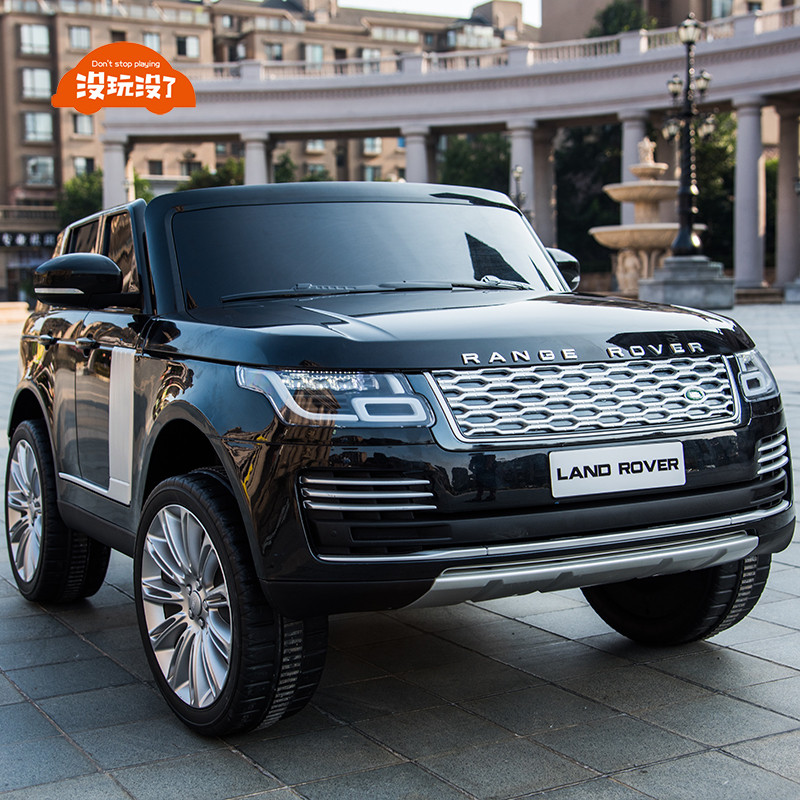Двомісний дитячий електромобіль Джип M 4175 EBLRS-2, Land Rover, 4 мотори 35W, колеса EVA, шкіра, чорний лак