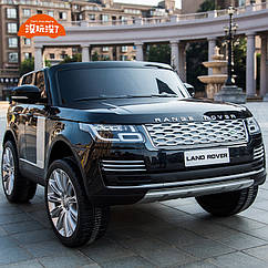 Двомісний дитячий електромобіль Джип M 4175 EBLRS-2, Land Rover, 4 мотори 35W, колеса EVA, шкіра, чорний лак