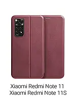 Чехол книжка Premium на для Redmi Note 11/Note 11s чехол книжка редми нот 11 Бордовый цвет