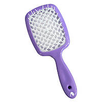 Массажная расческа продувная 193 Фиолетово-белая, массажная щетка для волос | гребінець для волосся (TO)