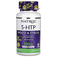 Natrol, 5-HTP, повільне вивільнення, максимальна сила, 200 мг, 30 таблеток