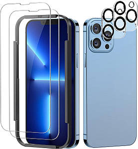 Набір із 2 захисних стекол для екрану та 2 захисних стекол для камери для iPhone 13 Pro