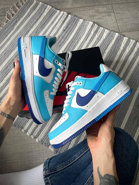 Nike air force 1 blue and white hotsell