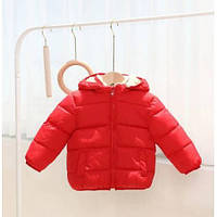 Детская демисезонная куртка на меху красная