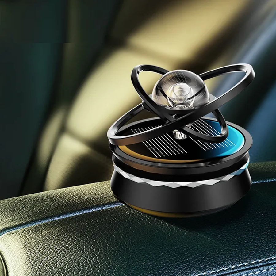 Ароматизатор на сонячних батареях у машину обертові кільця 3D-станція, фото 1