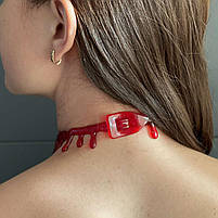 Чокер "Кривавий" на Хелловін, Кровавый ошейник на хэллоуин, фото 2