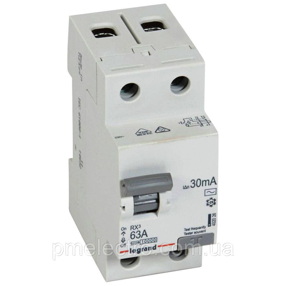Дифлреле ВДТ (УЗО) 2П 63А 30 мА -AC Legrand RX3 402026