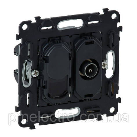 Комбінована розетка TV і RJ45 категорія 6 UTP Legrand Valena In'matic (753055), фото 1