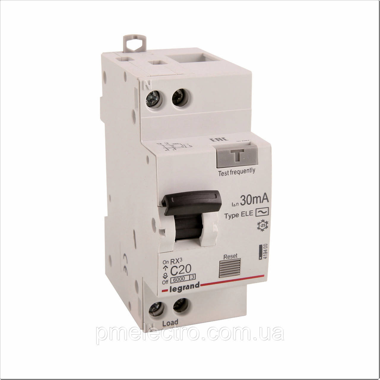 Дифавтомат 1П+Н З 20А 30MA-АС Legrand RX3 419400