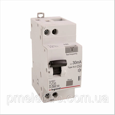 Дифавтомат 1П+Н З 6А 30MA-АС Legrand RX3 419396, фото 1