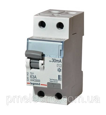 Диффреле (УЗО) ВДТ 2П 63A 30mA -AC Legrand TX3 403002
