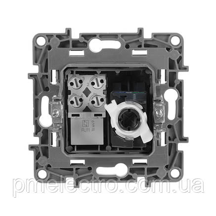 Подвійна розетка RJ11+RJ45 Категорії 5Е UTP Legrand Etika Антрацит (672652), фото 3