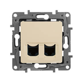 Подвійна комп'ютерна розетка RJ45 Категорії 6Е UTP Legrand Etika Слонова кістка (672354), фото 3