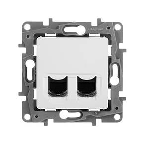 Подвійна комп'ютерна розетка RJ45 Категорії 6Е UTP Legrand Etika Білий (672254), фото 3