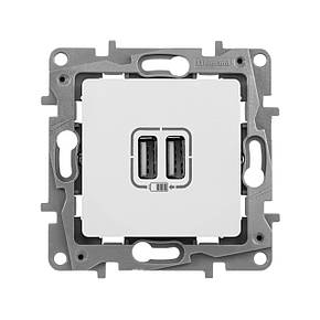 Механізм розетки для зарядки 2хUSB, Білий, Legrand Etika 672294, фото 3